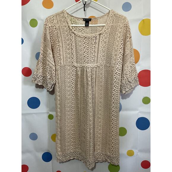 New Directions Lacy Semi Sheer Dress Size 10 - Picture 8 of 13